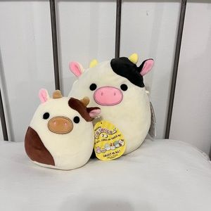 Conner and Ronnie the Cow 4.5’ and 7.5’ Squishmallows Bundle